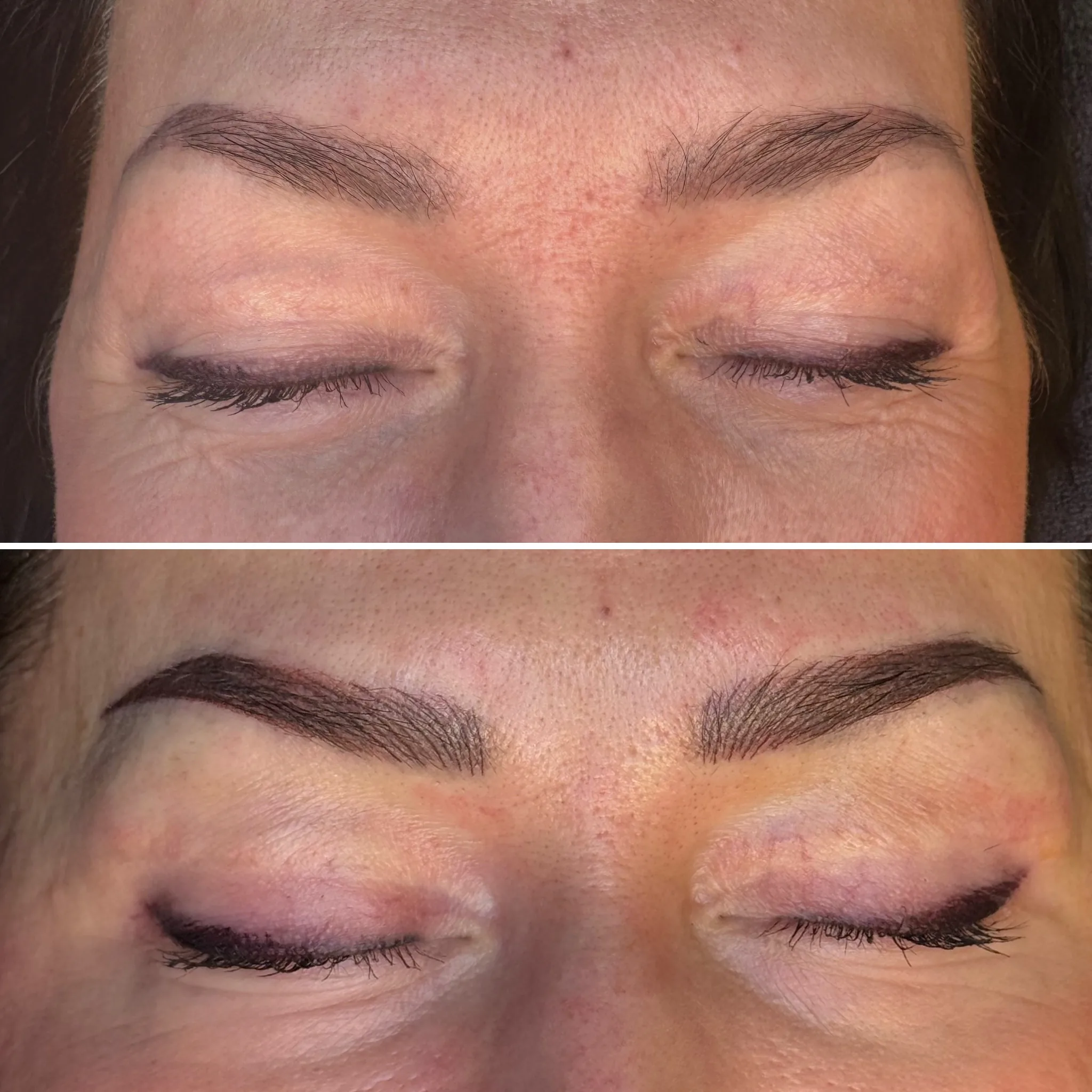 Combo Brows före och efter behandling