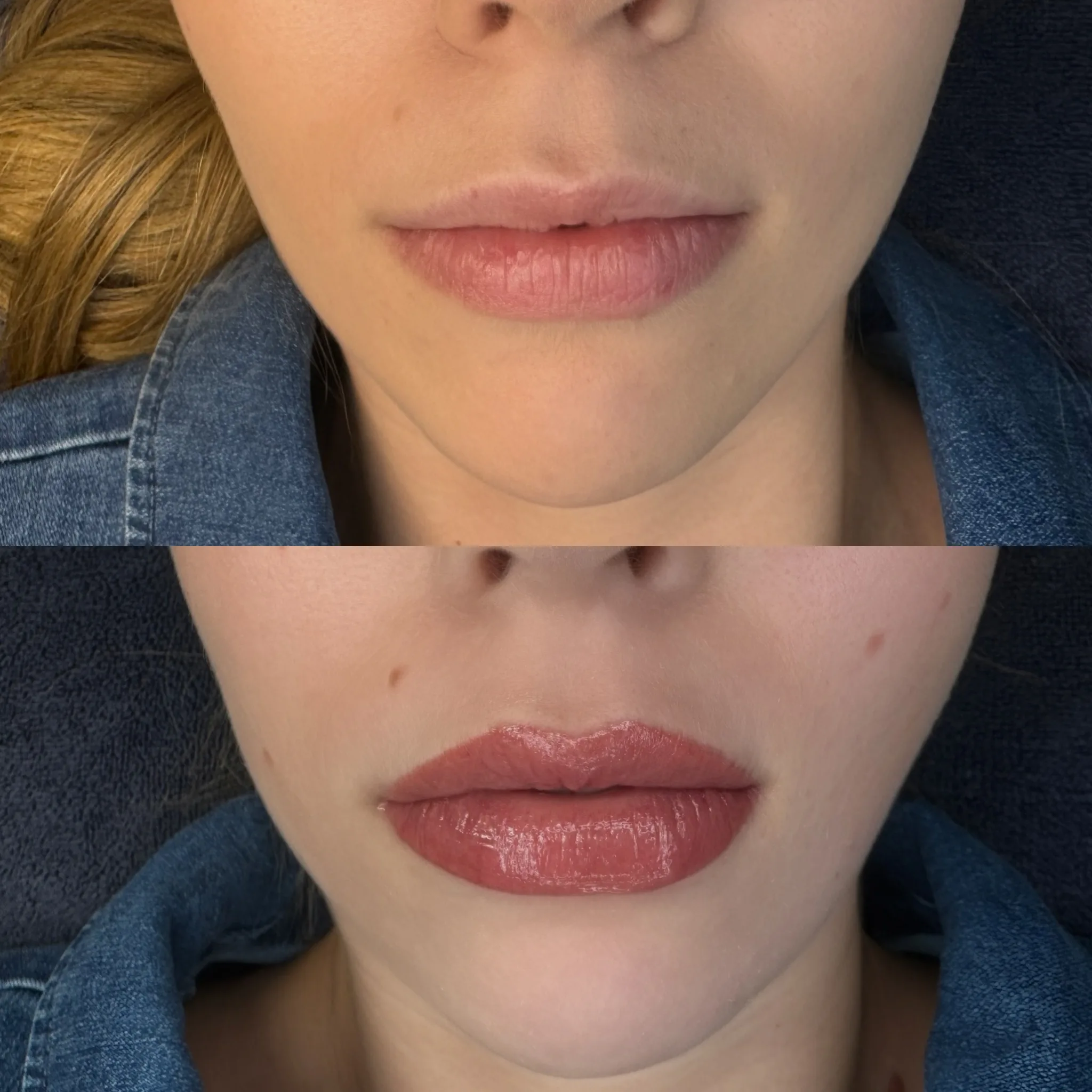 Lip Blush före och efter behandling