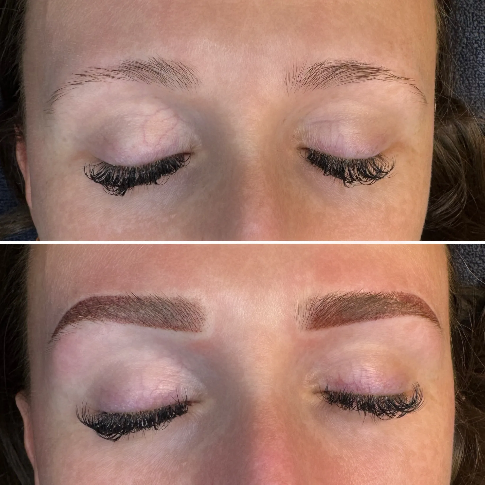 Powder Brows före och efter behandling